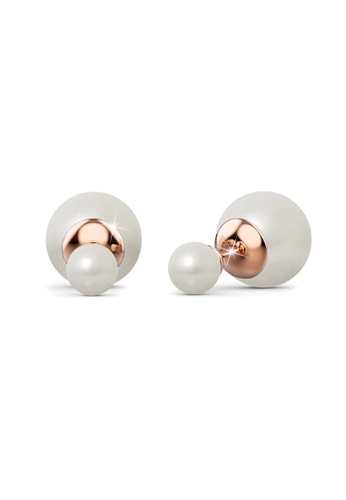 Krystal Couture white KRYSTAL COUTURE Bubble Drop Studs-Rose Gold/Pearl White 6F422AC33E9F5CGS_1