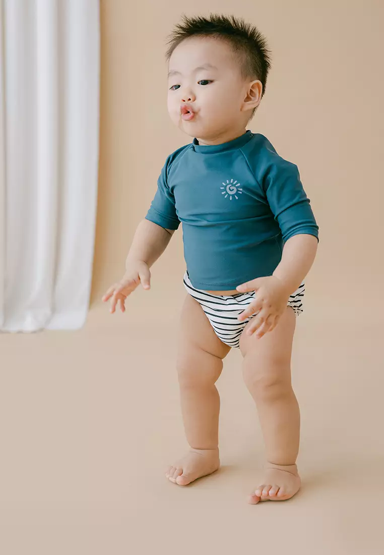 Soleil Baby Unisex Top & Swim Diapers - Emerald Top