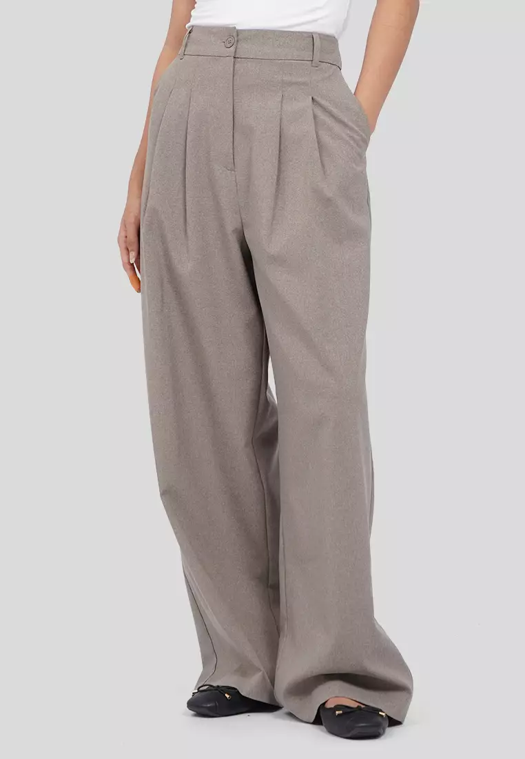 Pleated Wide Leg Trouser
