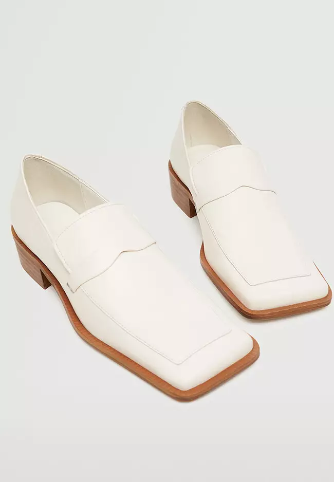Mango white loafers cheap