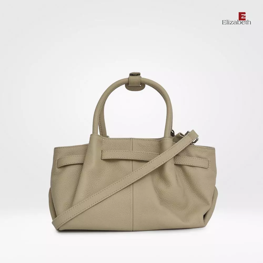 Tas Elizabeth Genuine Leather Handbag 0720-0521 Cream