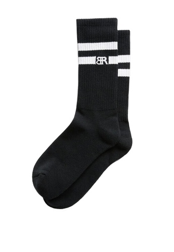 Banana Republic black Varsity Stripe Coolmax Socks 35979AACC14360GS_1