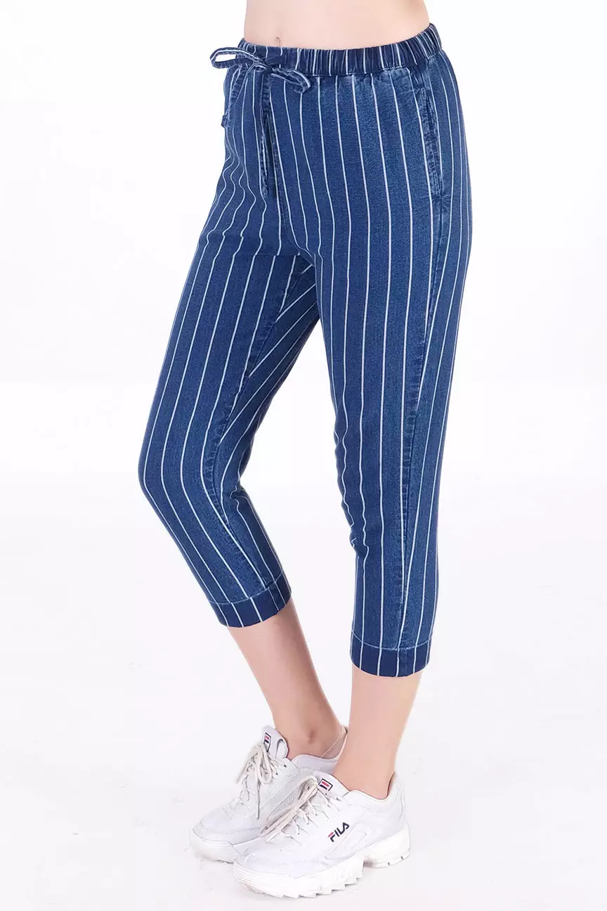 Celana Wanita Peggy Navy White