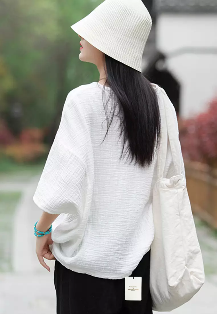 雙層竹節紋圓領T恤 BXF2524