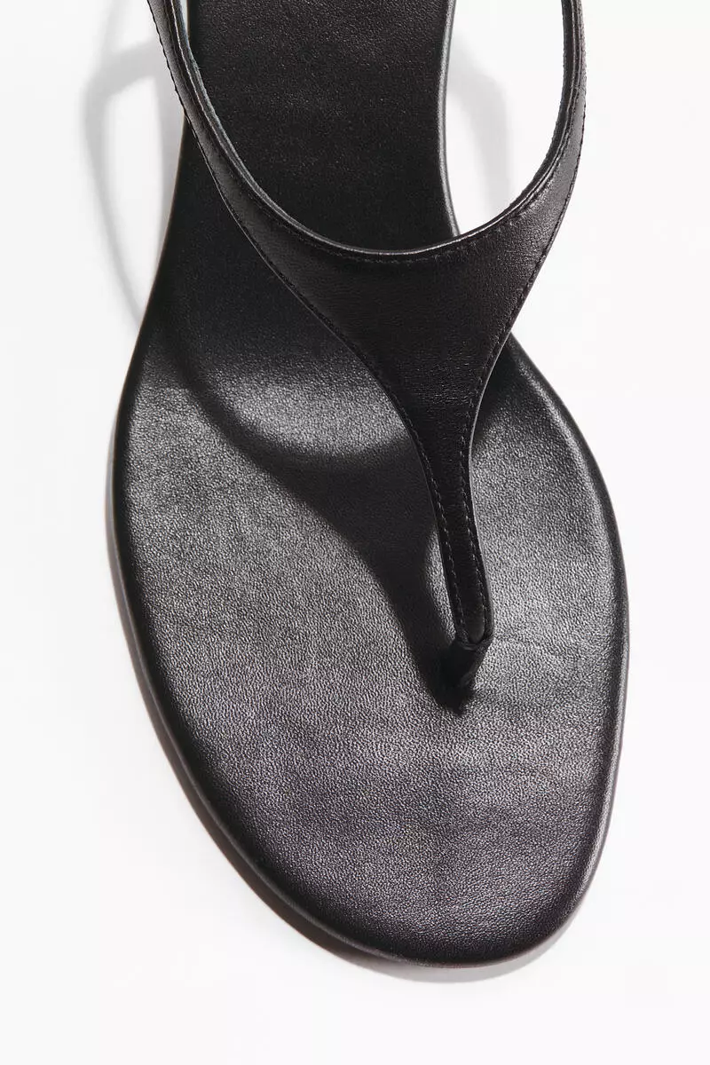 Heeled leather sandals