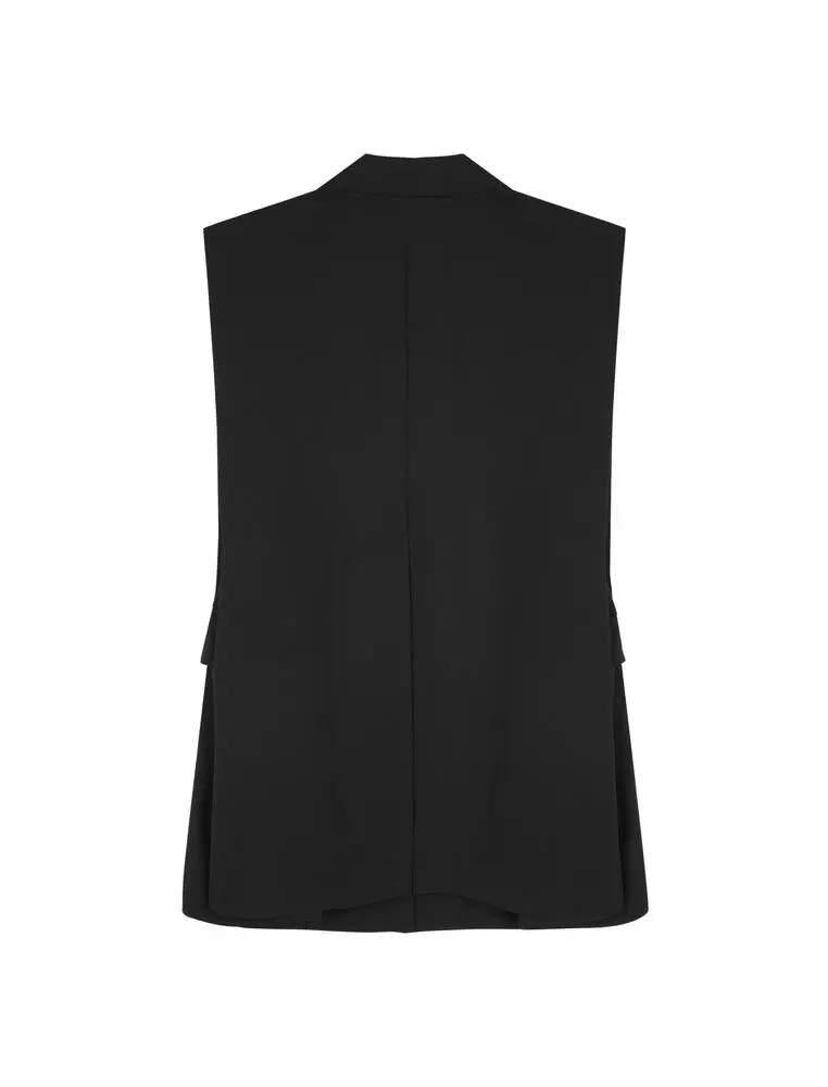 Solid color temperament mid-length vest