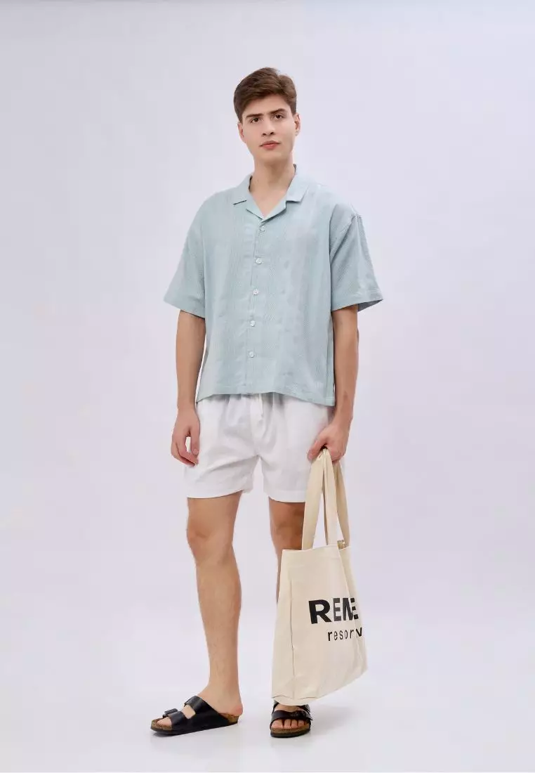 Elnido Celana Pendek Pantai Linen Pria Putih | Linen Beach Shorts Men White