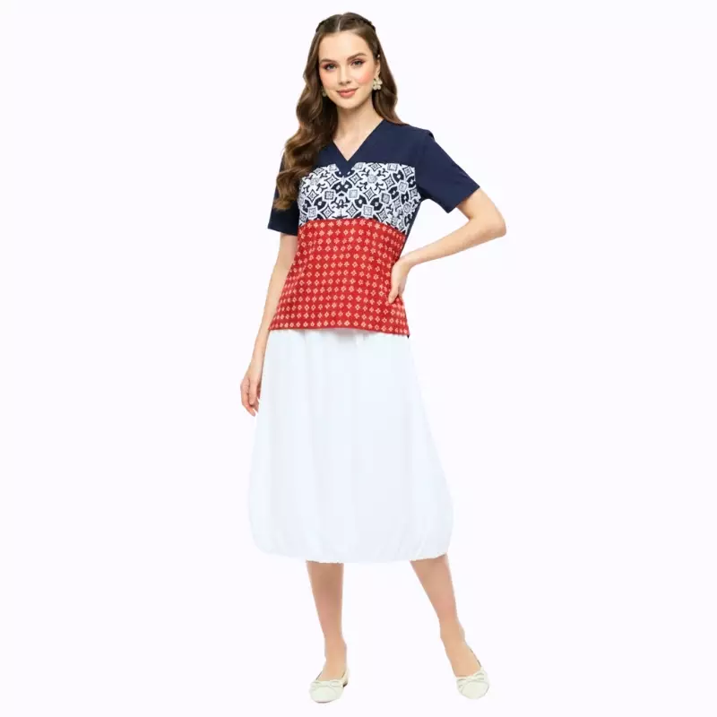 Blouse Batik Wanita - Bhatara Batik Nanita - Atasan Batik Modern Lengan Pendek