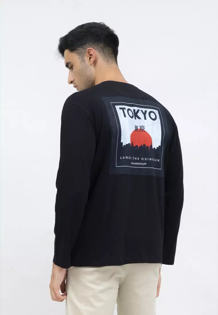 Kaos cotton combed lengan panjang pria unisex houseofcuff Tokyo