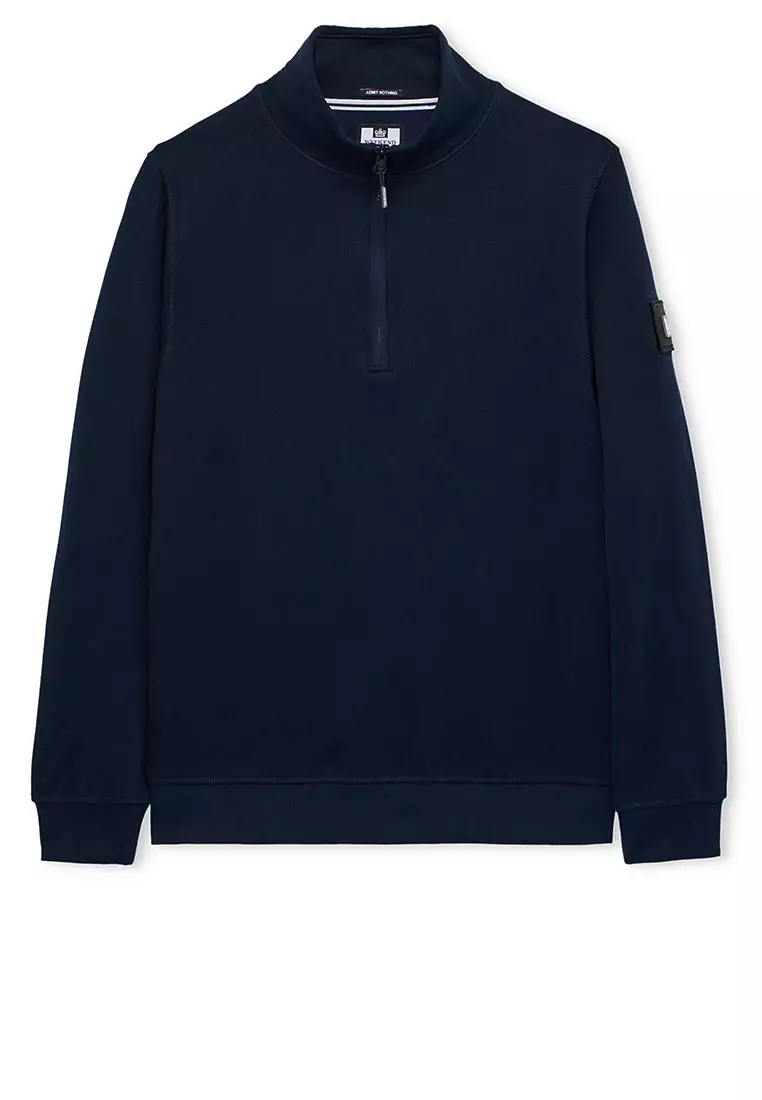MENS NAVY KRAVIZ 1/4 ZIP WITH PARACHUTE OVERLAY