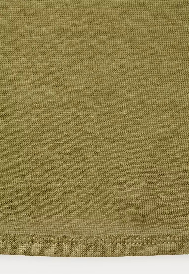 Linen Top With Scoop Neckline