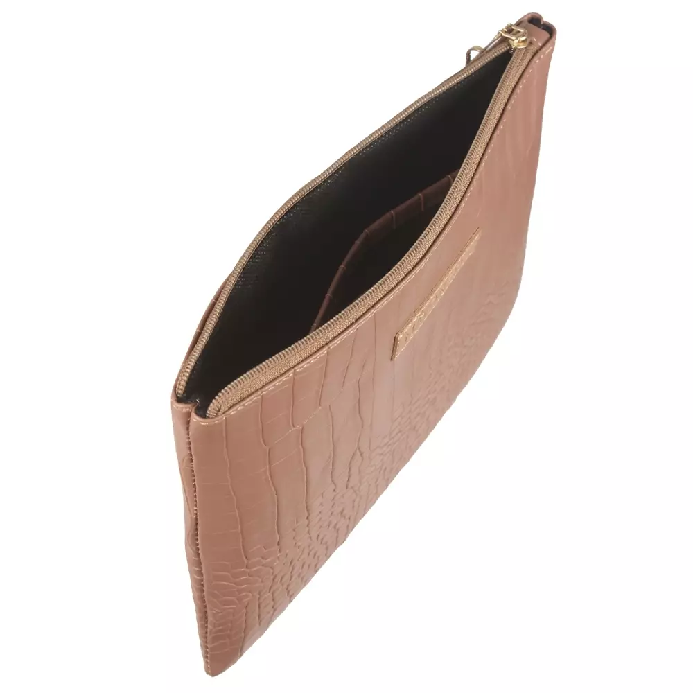 MAYONETTE Tinny Croco Pouch Dompet Wanita Terbaru 2022 Import Korea Tas Croco Wanita - Mocca