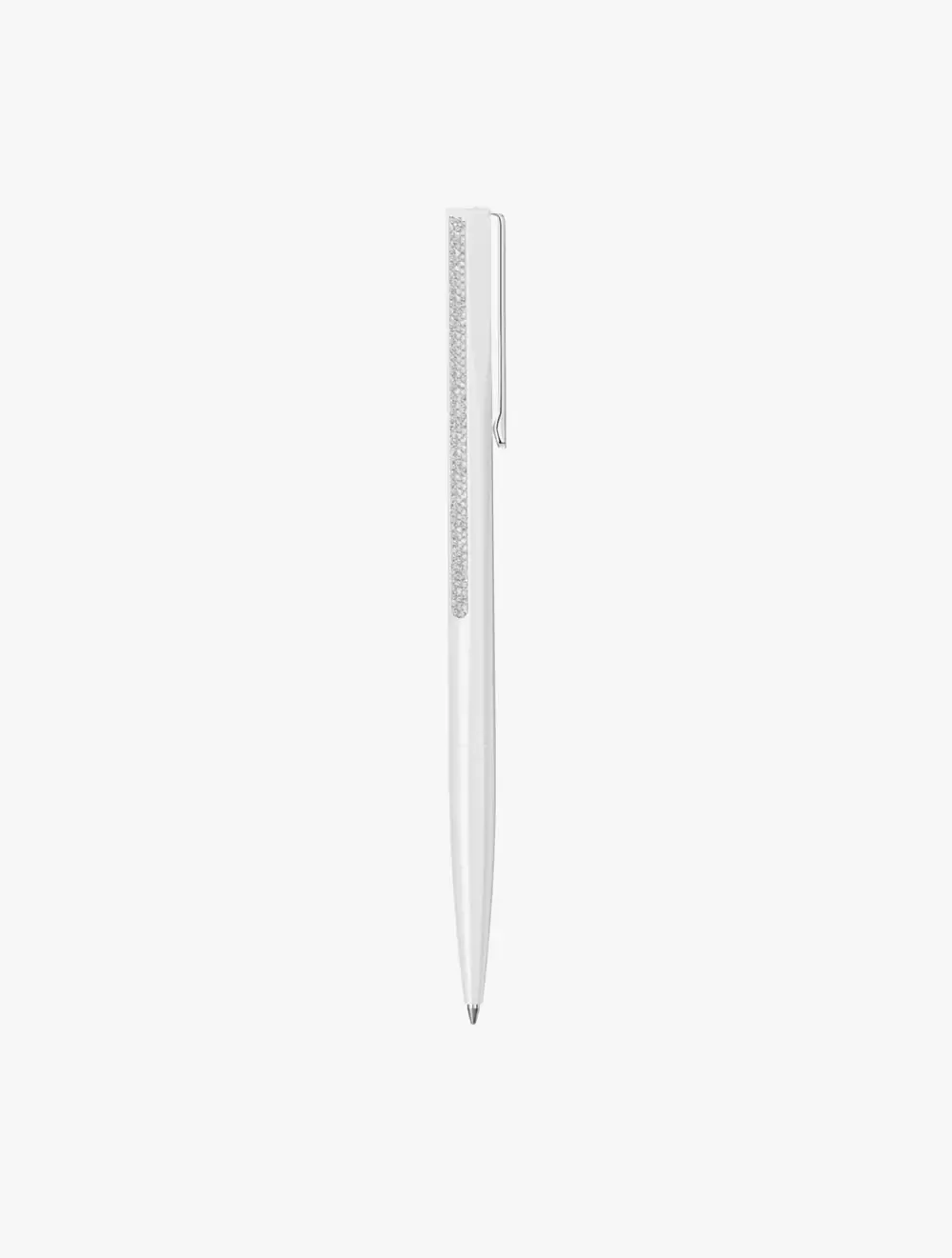 Crystal Shimmer Ballpoint Pen, White Lacquered, Chrome Plated - White