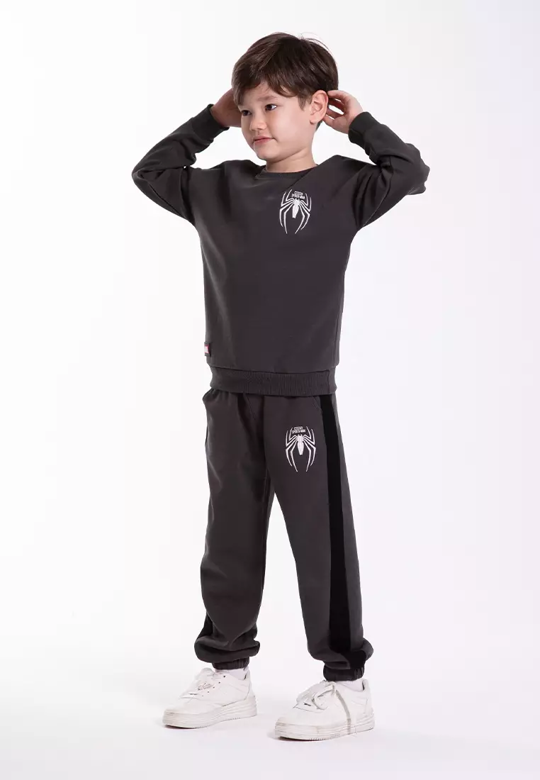 Forest x Marvel Spiderman Premium Air-Cotton Pullover Sweatshirt Kids - FAK30001-03DkGrey