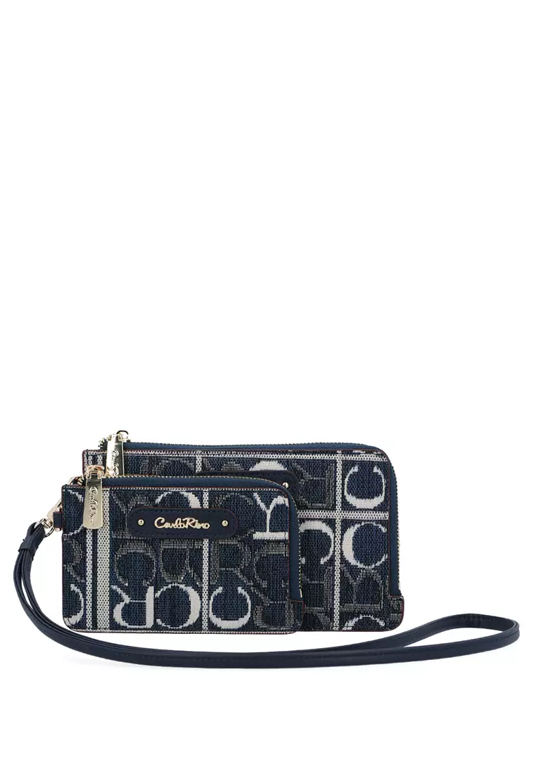 Dark Blue Carlo GEO Jacquard Wristlet Set