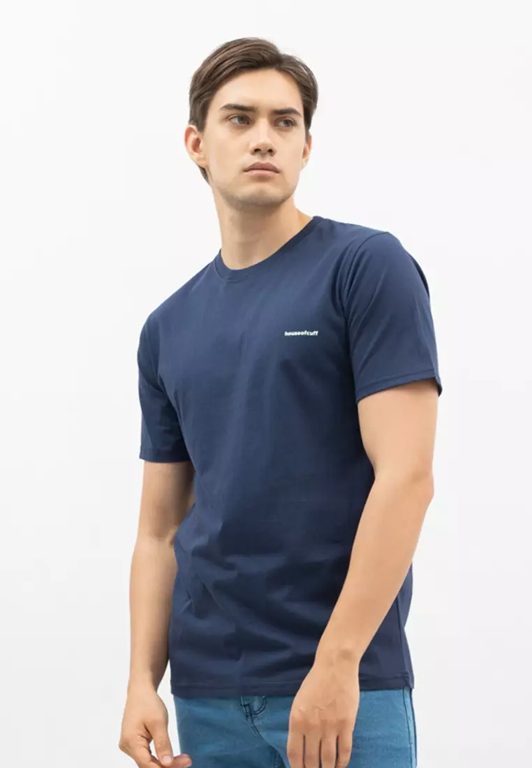 Kaos Polos Pria Premium Katun Combed Lengan Pendek Navy