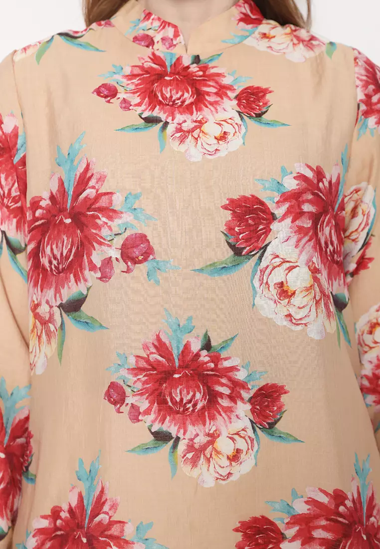 Blouse Silky Cream Long Sleeve Arlette By Brilliant Girl Warna Cream