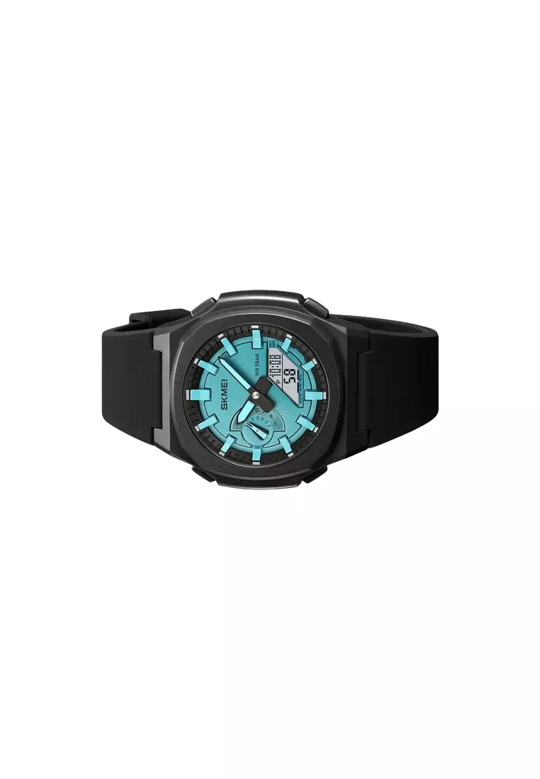 Jam Tangan Digital Analog Pria Black/Tosca ORIGINAL