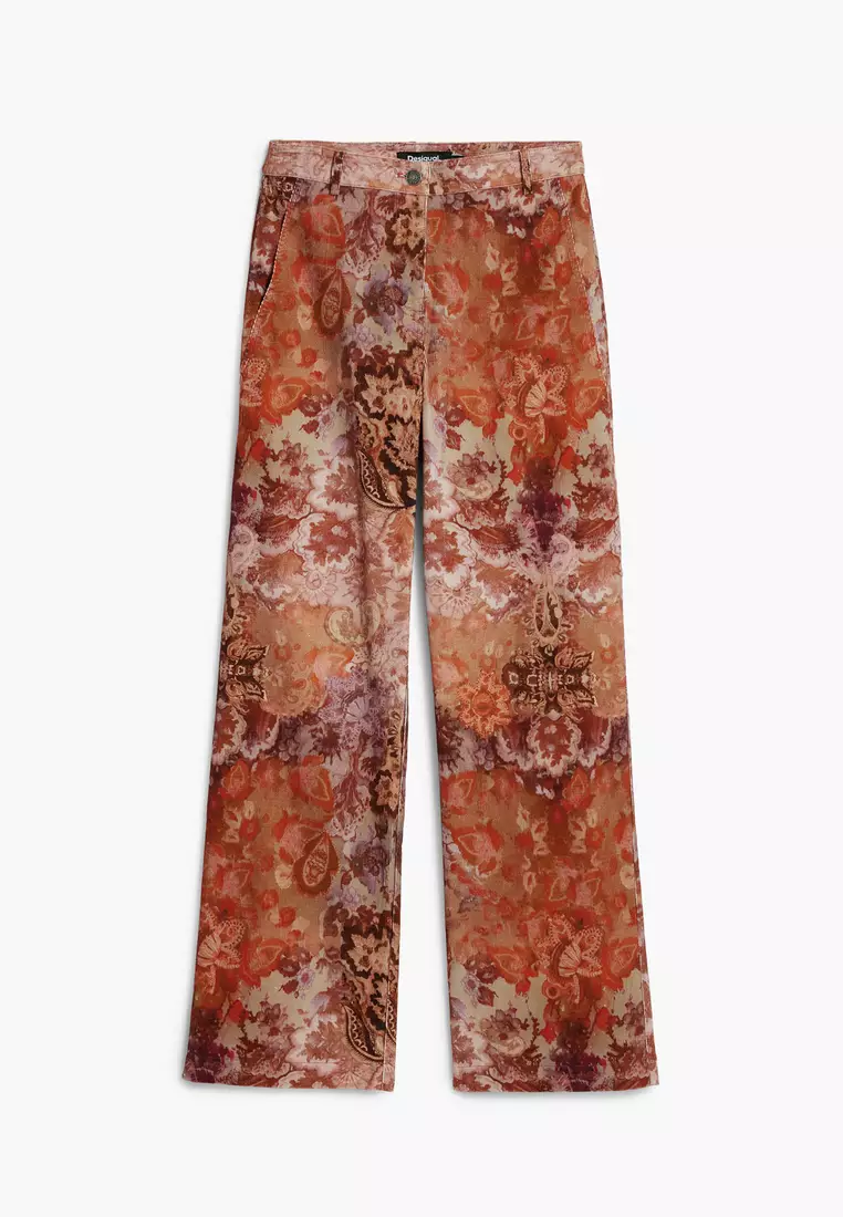 Paisley corduroy pants
