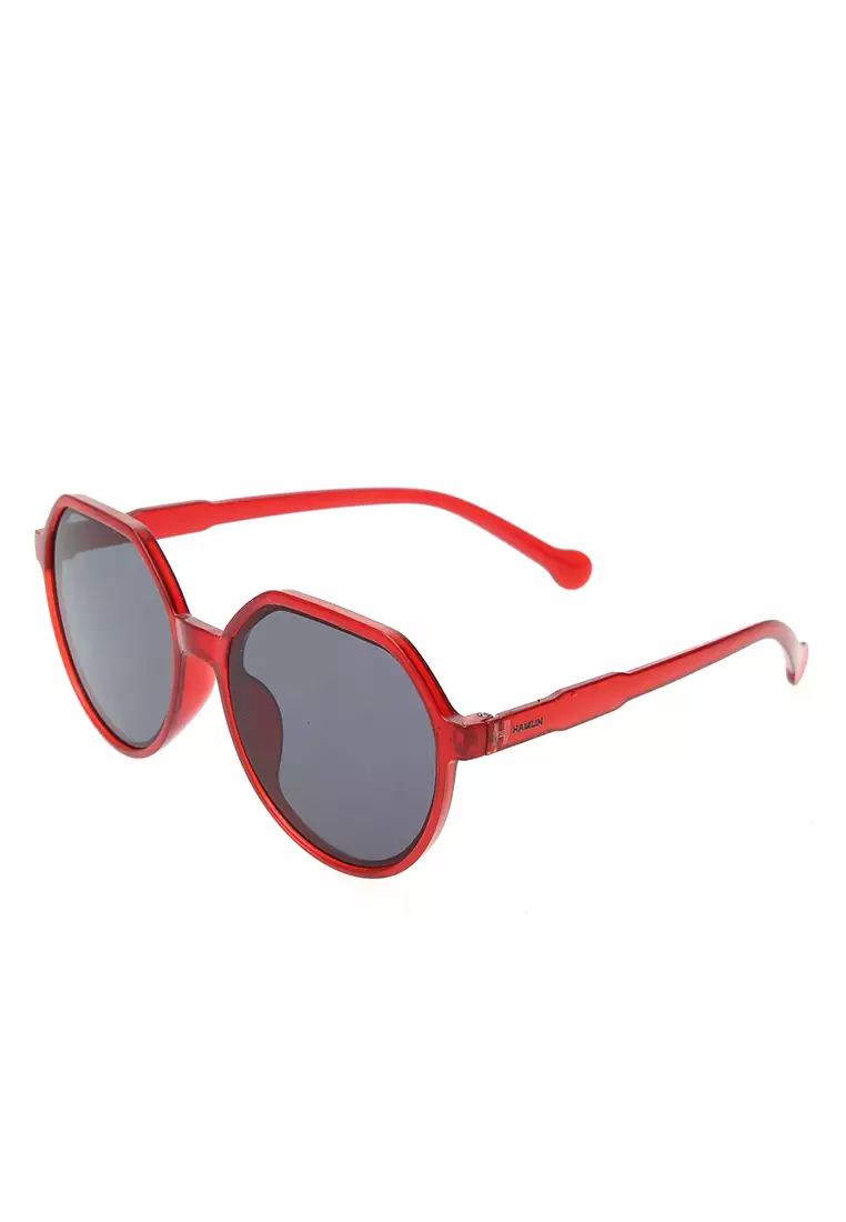 Revika Kacamata Wanita Desain Retro Elegan Sunglasess Aksesoris Fashion Material Plastic ORIGINAL - Red