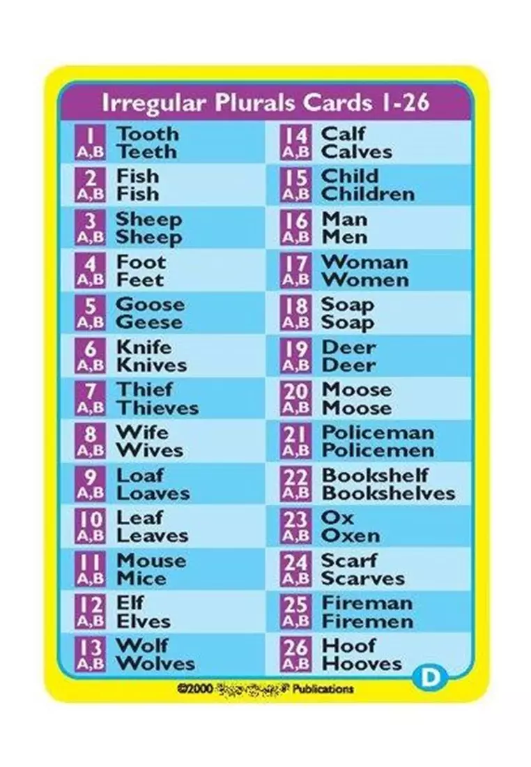 Super Duper Publications Irregular Plurals Fun Deck Flashcards 2023