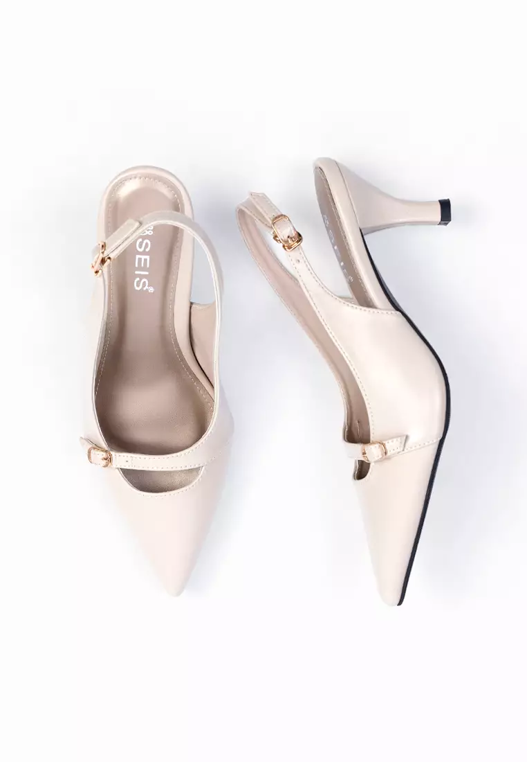SEIS Maurice Mules Heels Wanita | Slingback Hak 7 cm