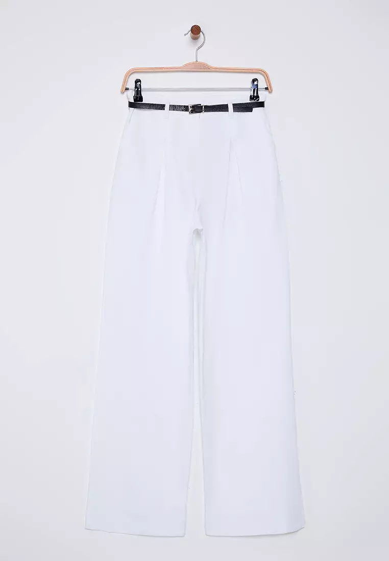 Belted Cotton Trousers