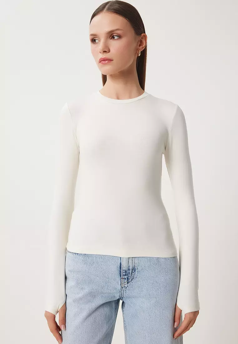 Crew Neck Long Sleeves Top 2-Pack