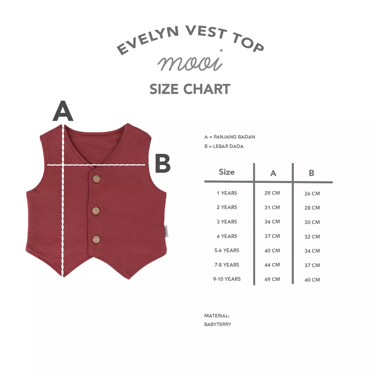 Mooi Atasan Anak Perempuan Evelyn Vest Top - Pink Rose