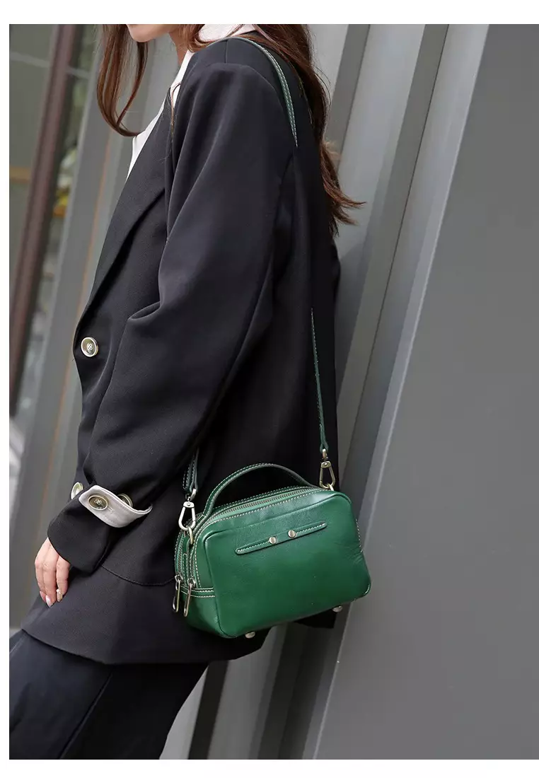 Fashion Top Layer Cowhide Shoulder Crossbody Handbag