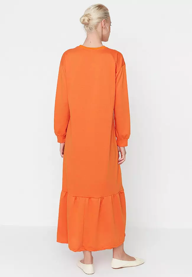 線上選購Trendyol Modest Flounce Jersey Dress | ZALORA 台灣