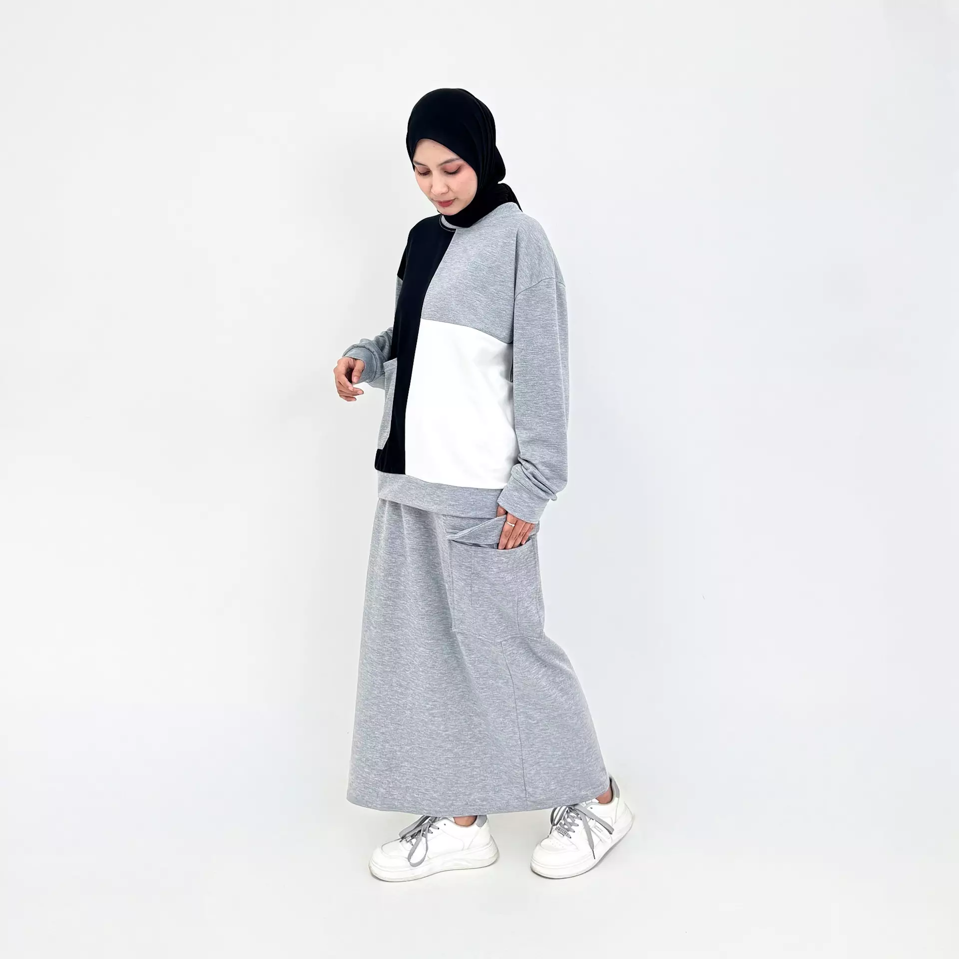 Tissa Set Sporty Skirt | Setelan Training Olahraga Rok Panjang Wanita