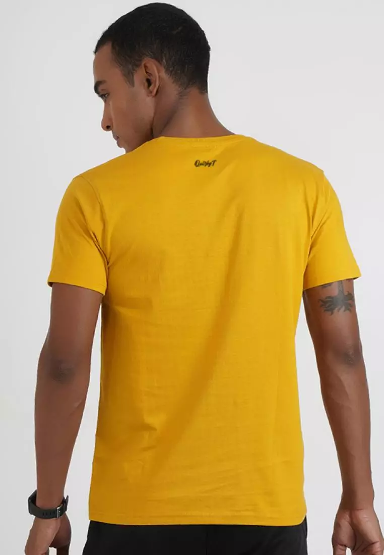 Zeus 图案黄色棉质短袖必备 T 恤