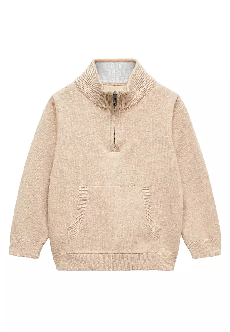 Mango zip knit online sweater