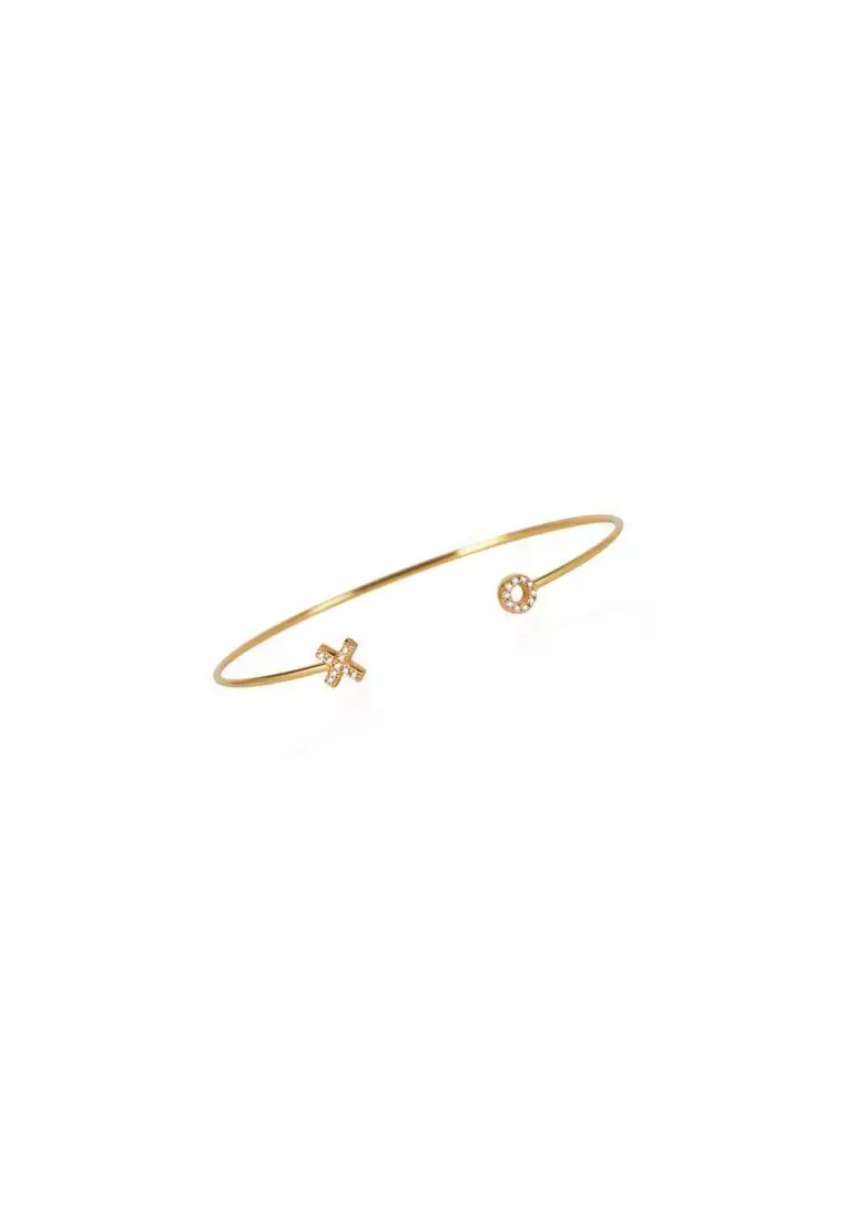 Vermeil Pavé XO Cuff Bracelet