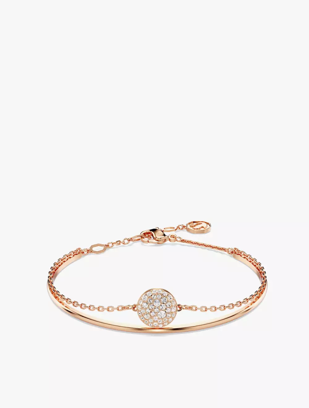 Jual Swarovski Meteora Bangle, White, Rose Gold-Tone Plated - M - White ...