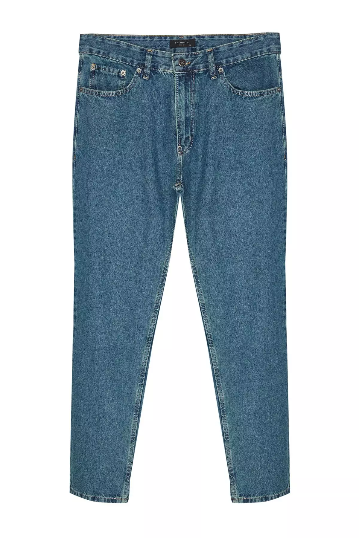 Navy Blue Green Antique Look 100% Cotton Relax Fit Boyfriend Jeans TMNAW23JE00043