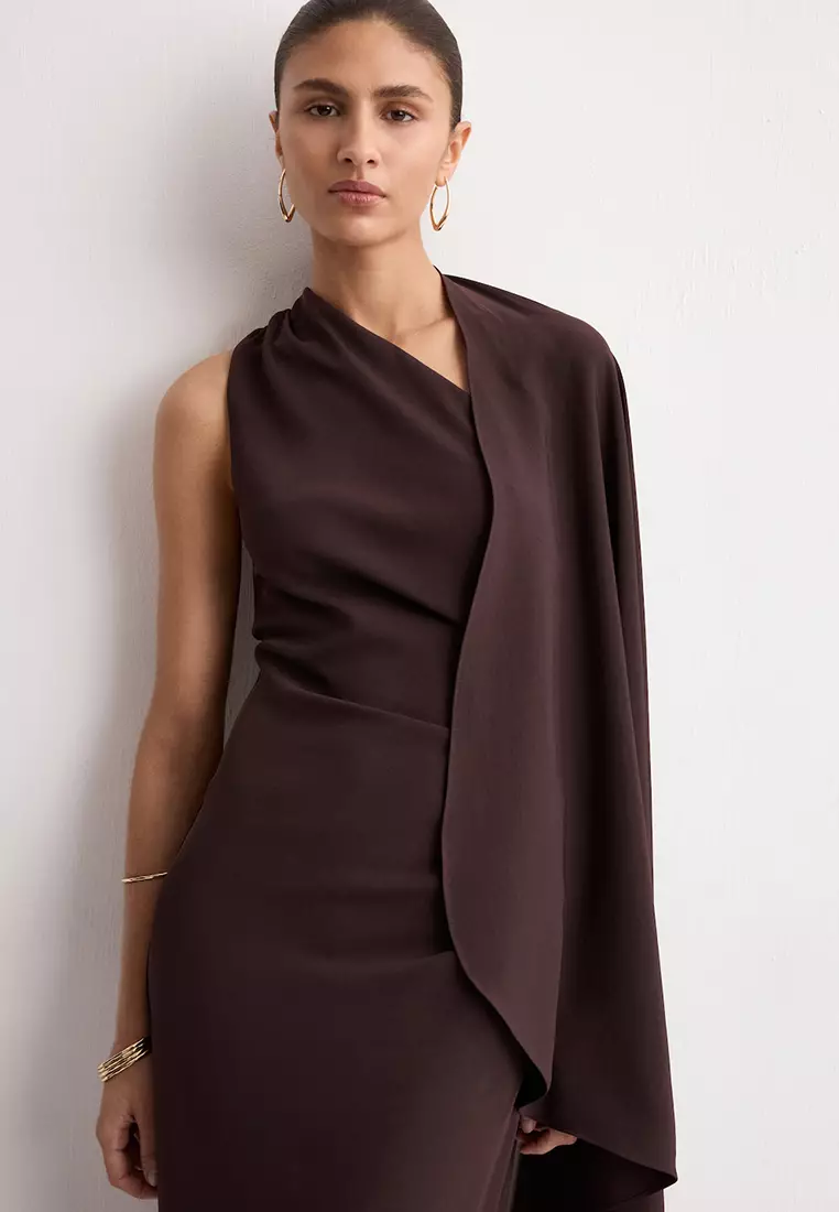 Asymmetrical Dress With Scarf
