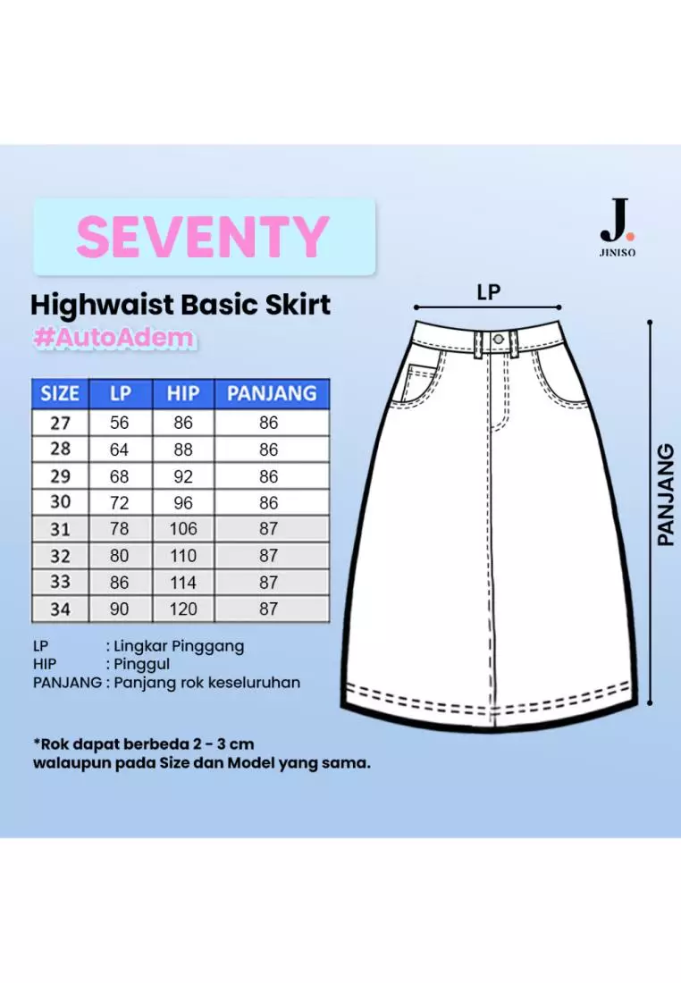 Highwaist Rok Basic Jeans Panjang 976 SEVENTY