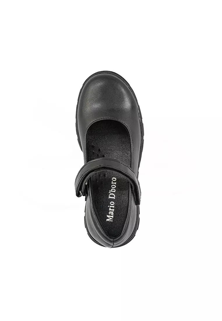 Kids Girls KZ 24098 C91 Black Mary Jane shoe with strap and textured sole. Suitable for school or casual wear.