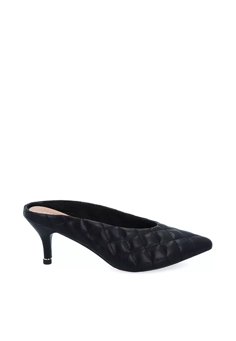 Discount on Carlo Rino  shoes - SKU: Black Cr Gracie Quilted Heel Mules