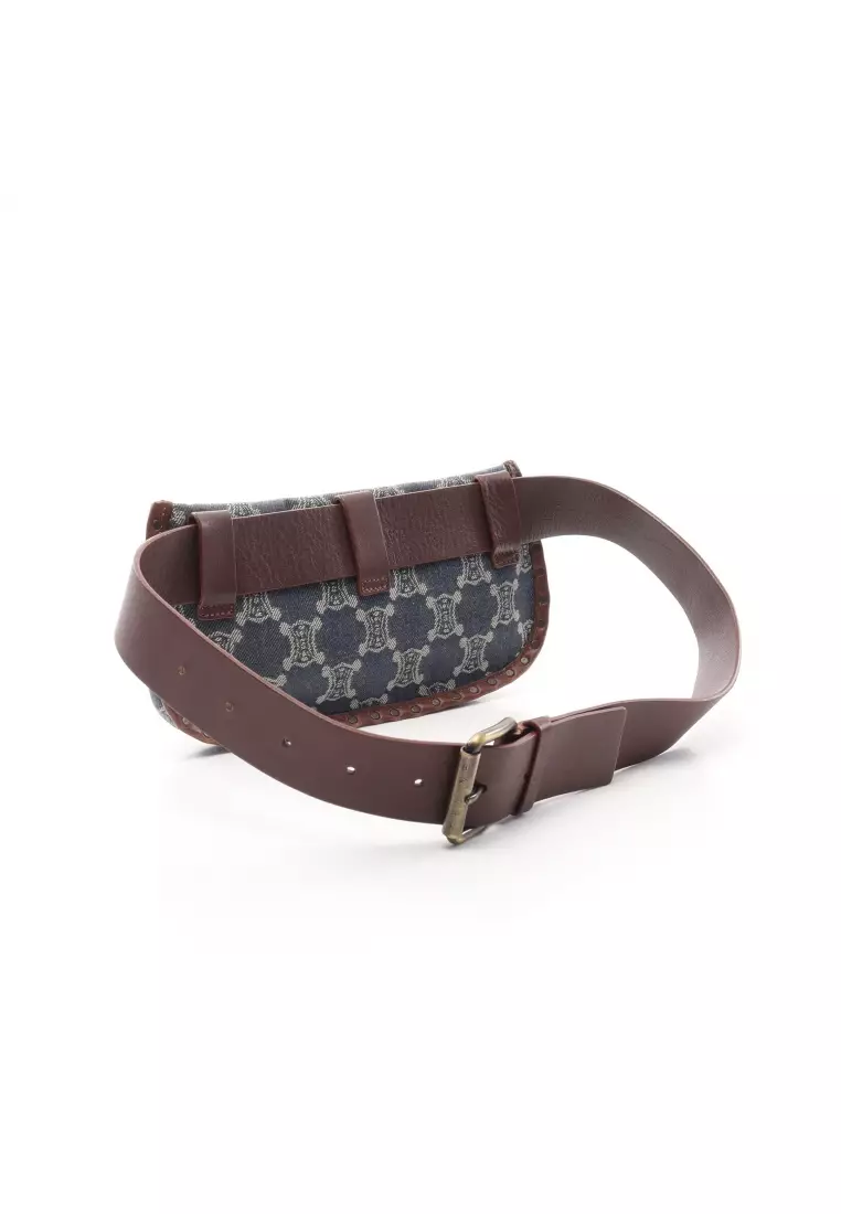 lv denim belt bag preloved