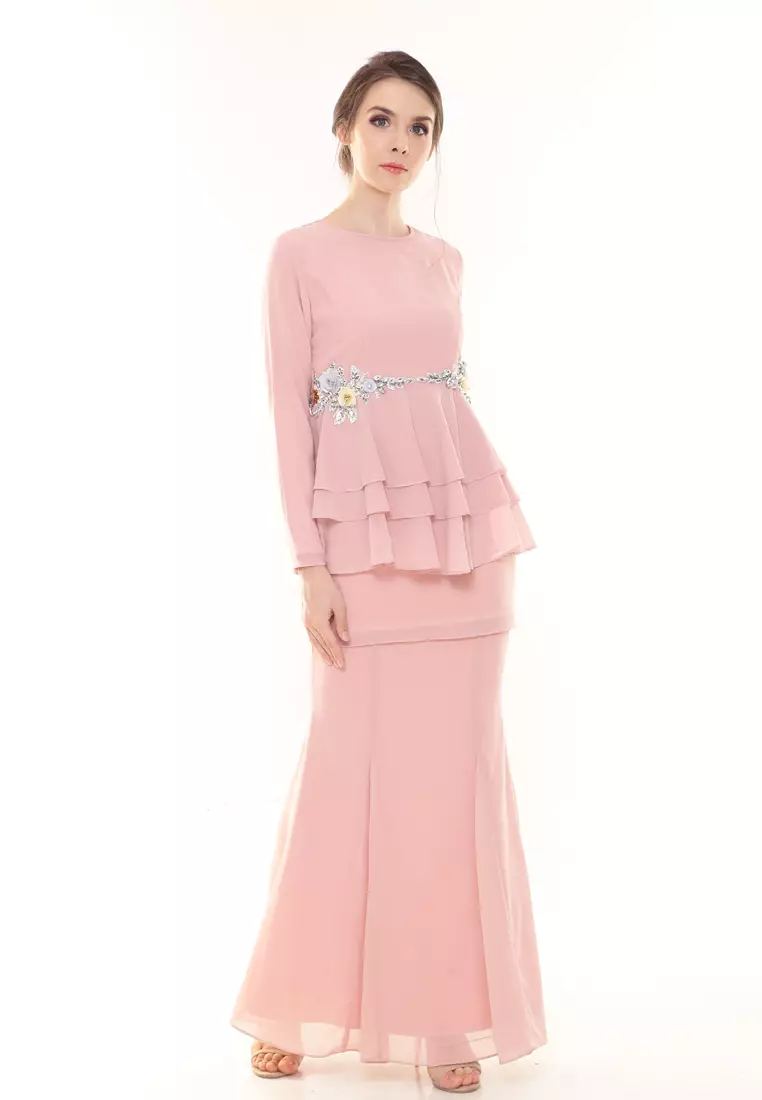 Helenna Peplum Modern in Peach Nude