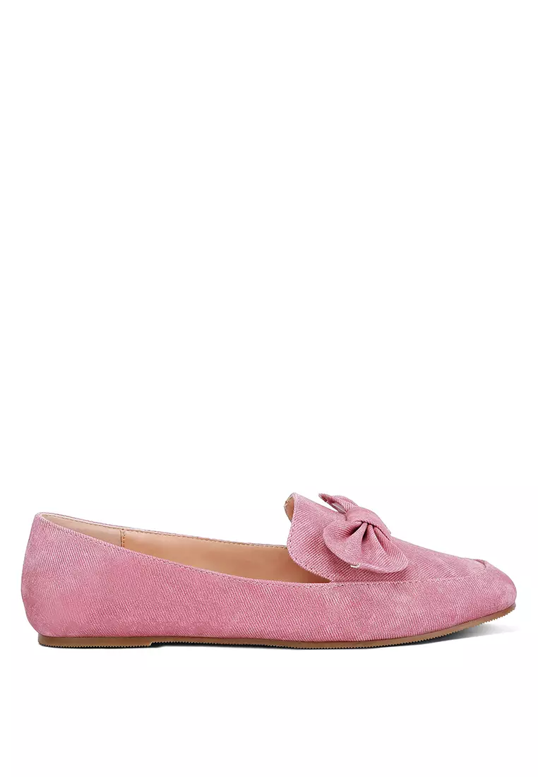 Discount on London Rag  shoes - SKU: Pink Bow-Embellished Loafers