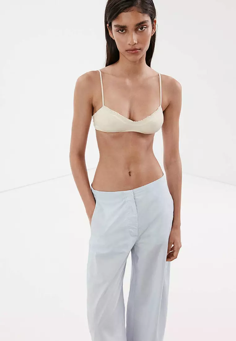 Straight-Leg Trousers With Detachable Scarf