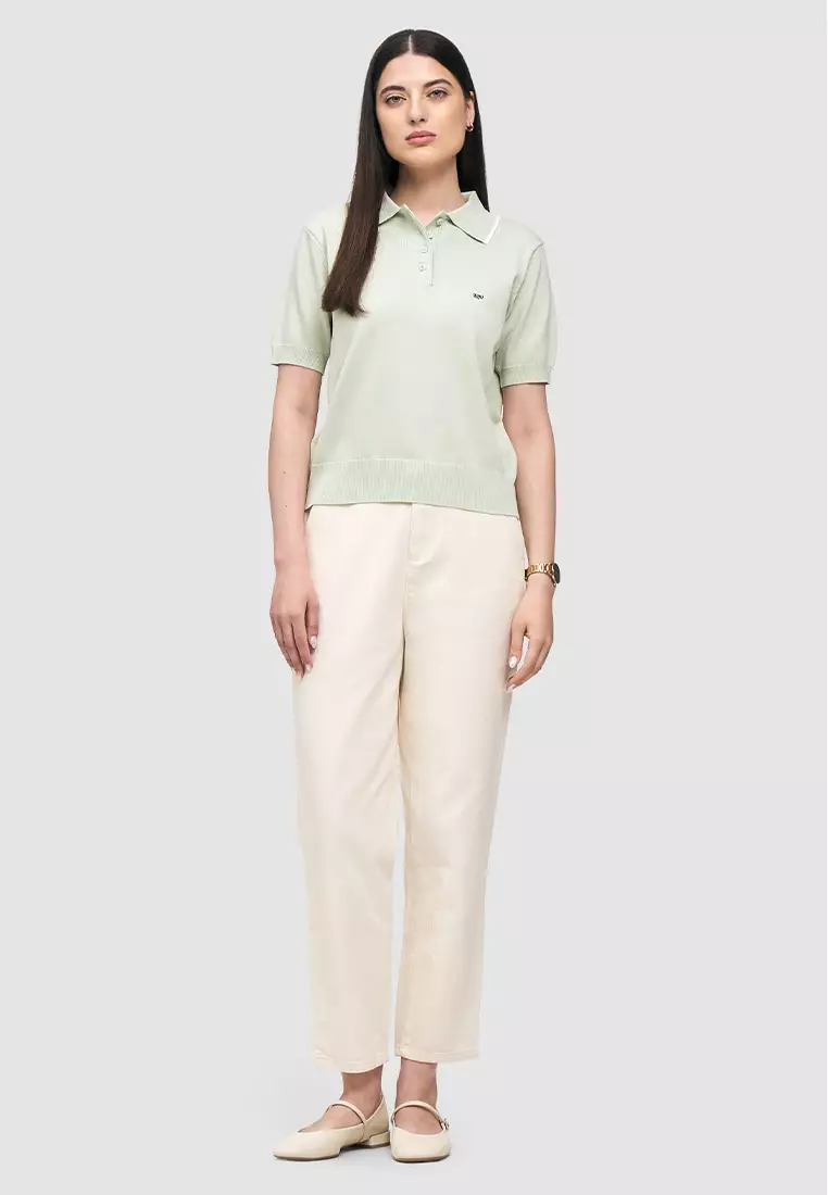 Knit Polo with Collar Tipping