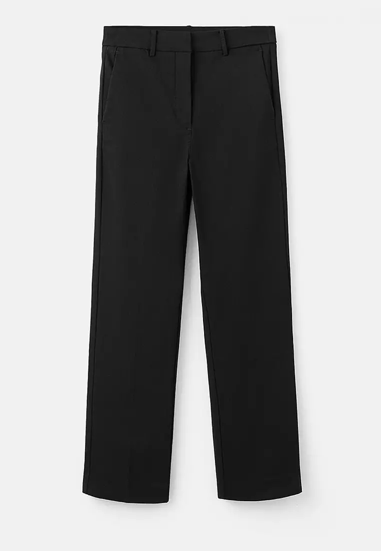 Straight-Cut Crop Trousers
