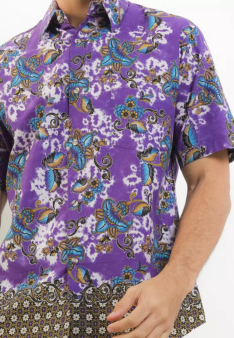 Hem Slim Fit Casual Batik Fashion 1