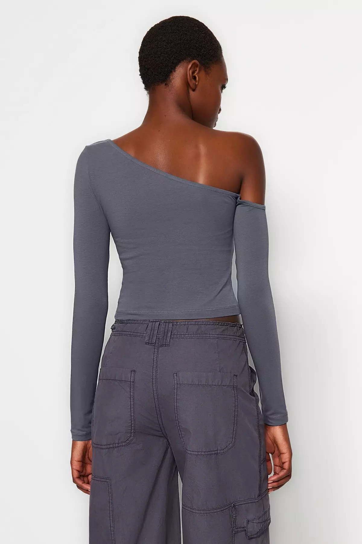 Asymmetrical Fitted Crop Top