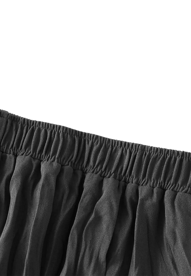 High Waist Pleated Maxi Skirt AF0838